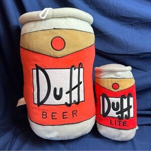 The Simpson’s 18” & 10” DUFF BEER Can Stuffed Plush Pillow